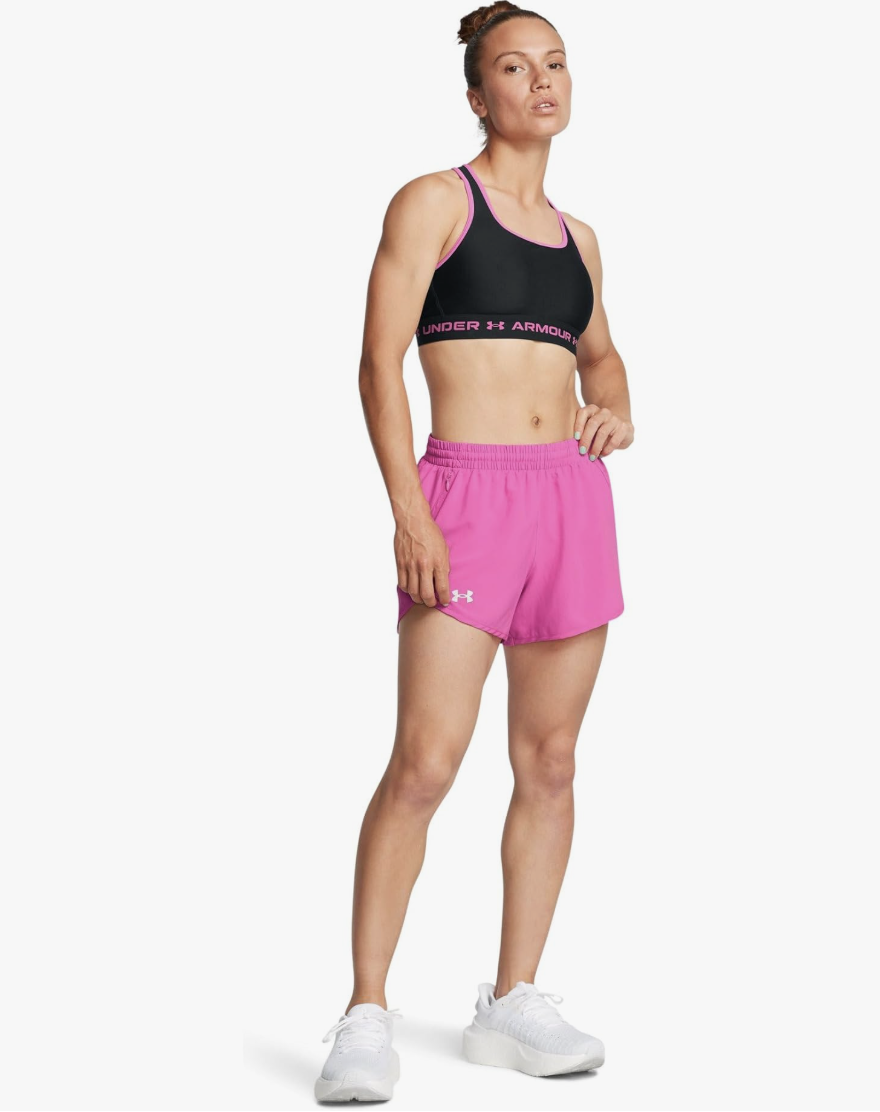 under armour fly by shorts pink