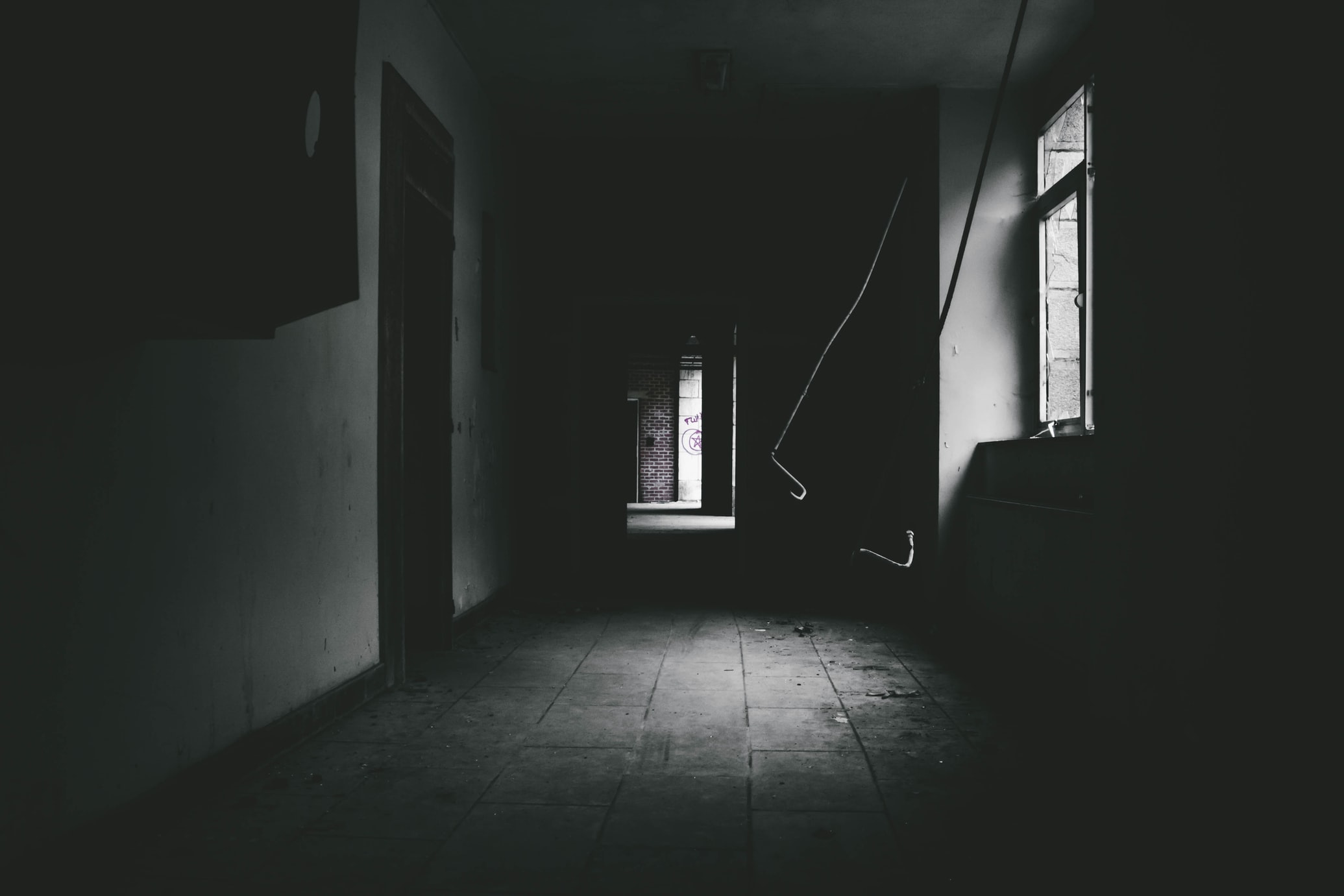 dark and empty hallway of a house