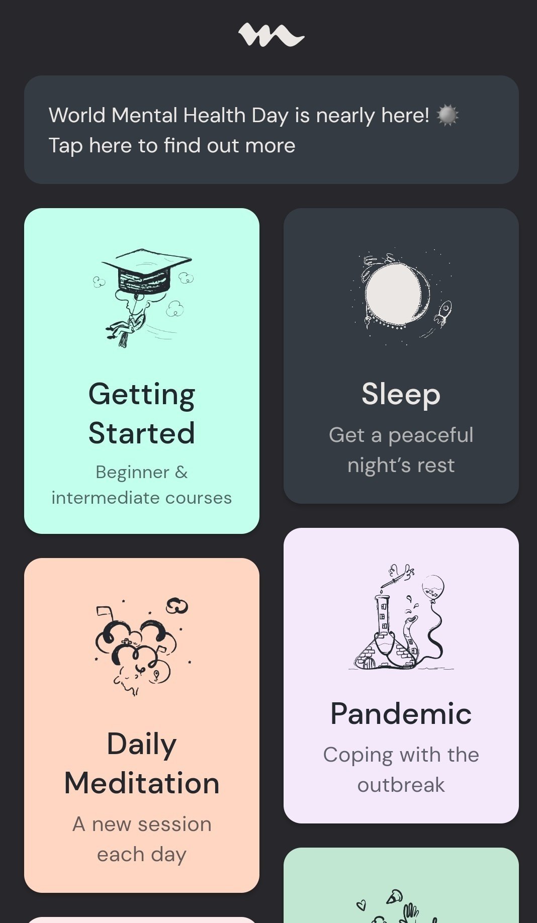 Screenshot of Médito app
