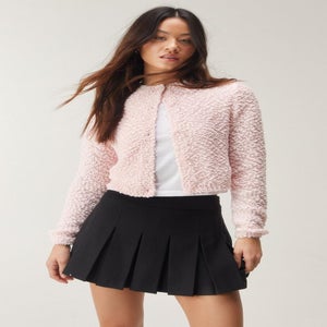 Nasty Gal Boucle Cropped Cardigan