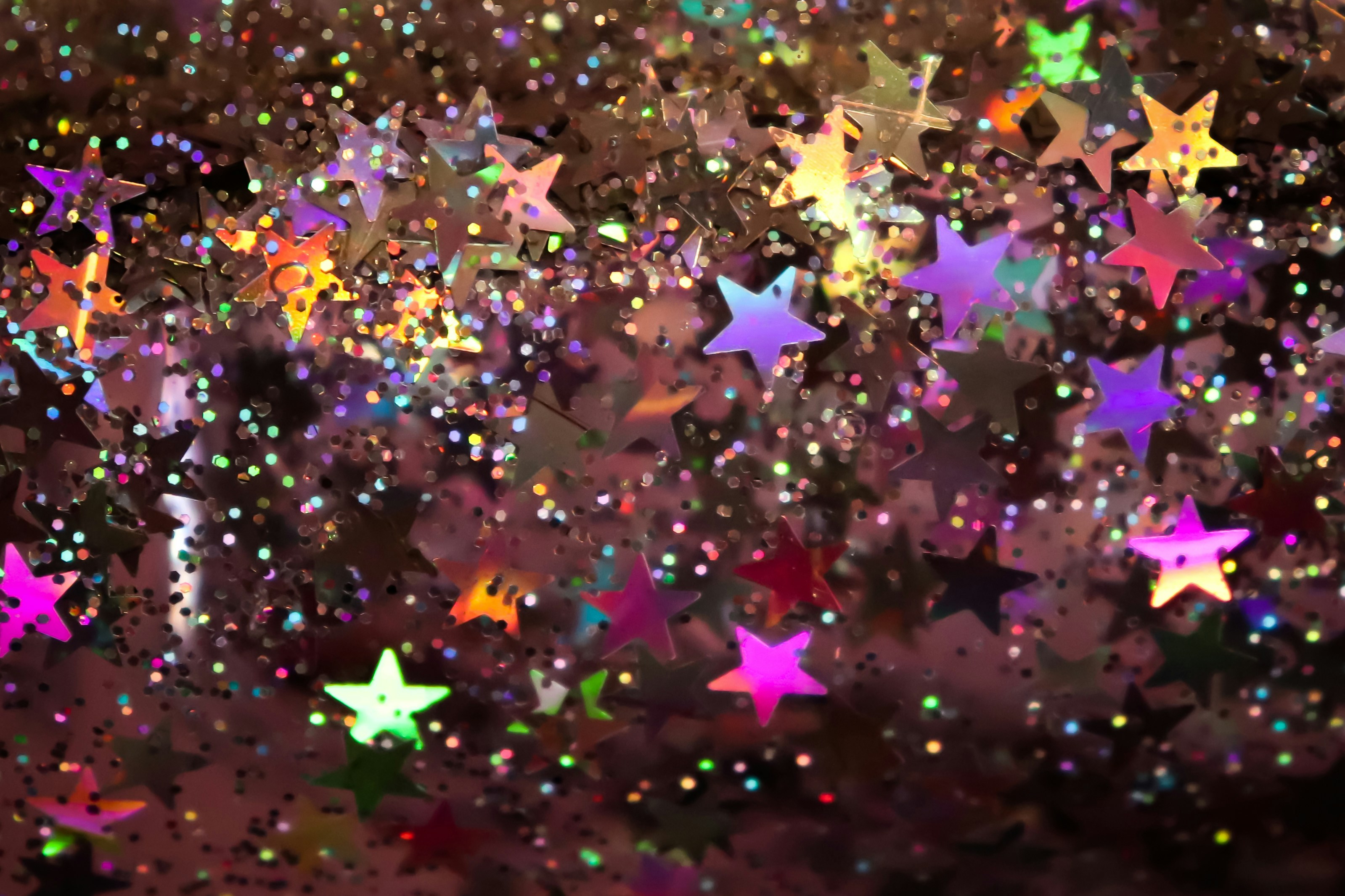 Purple glitter stars
