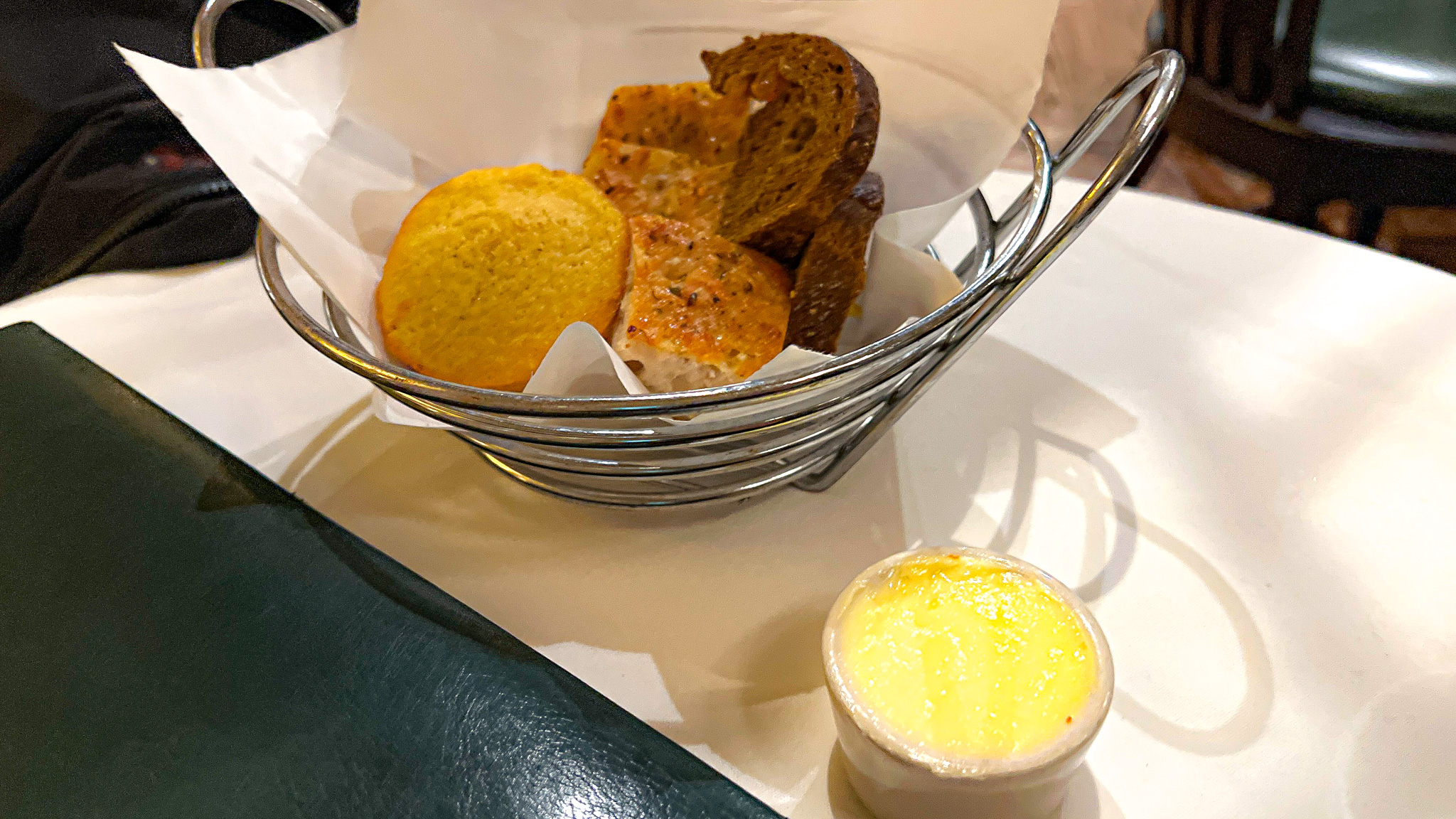photo of bread basket at grill 23, boston MA