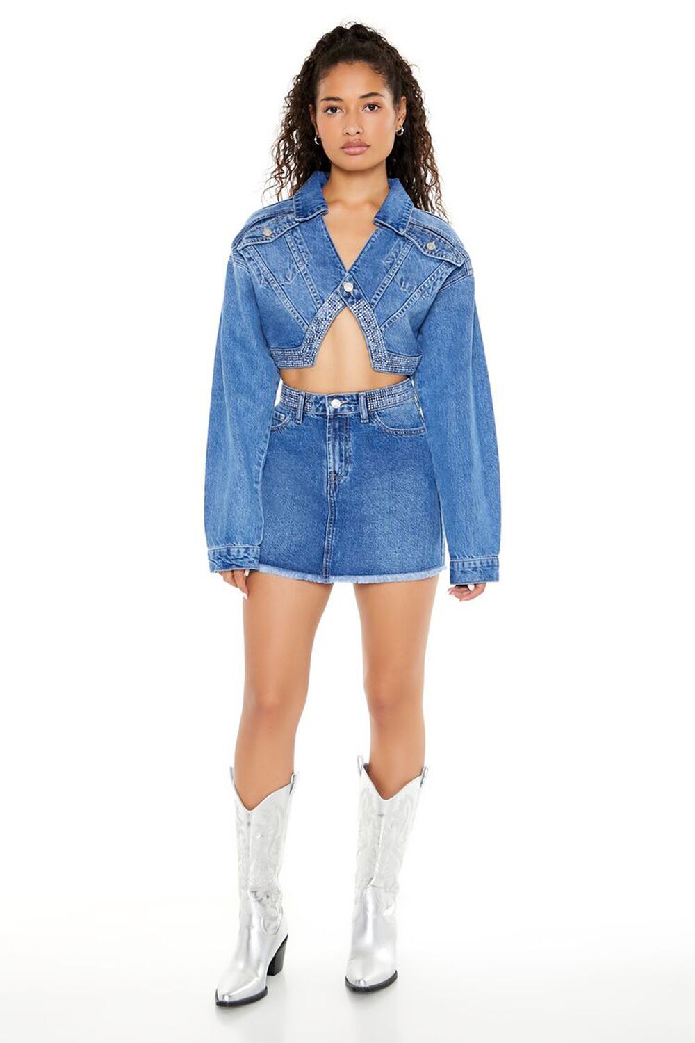 Frayed Denim Mini Skirt