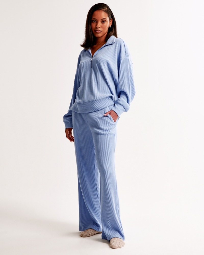 Abercrombie & Fitch Lounge Brushed Rib Half-Zip