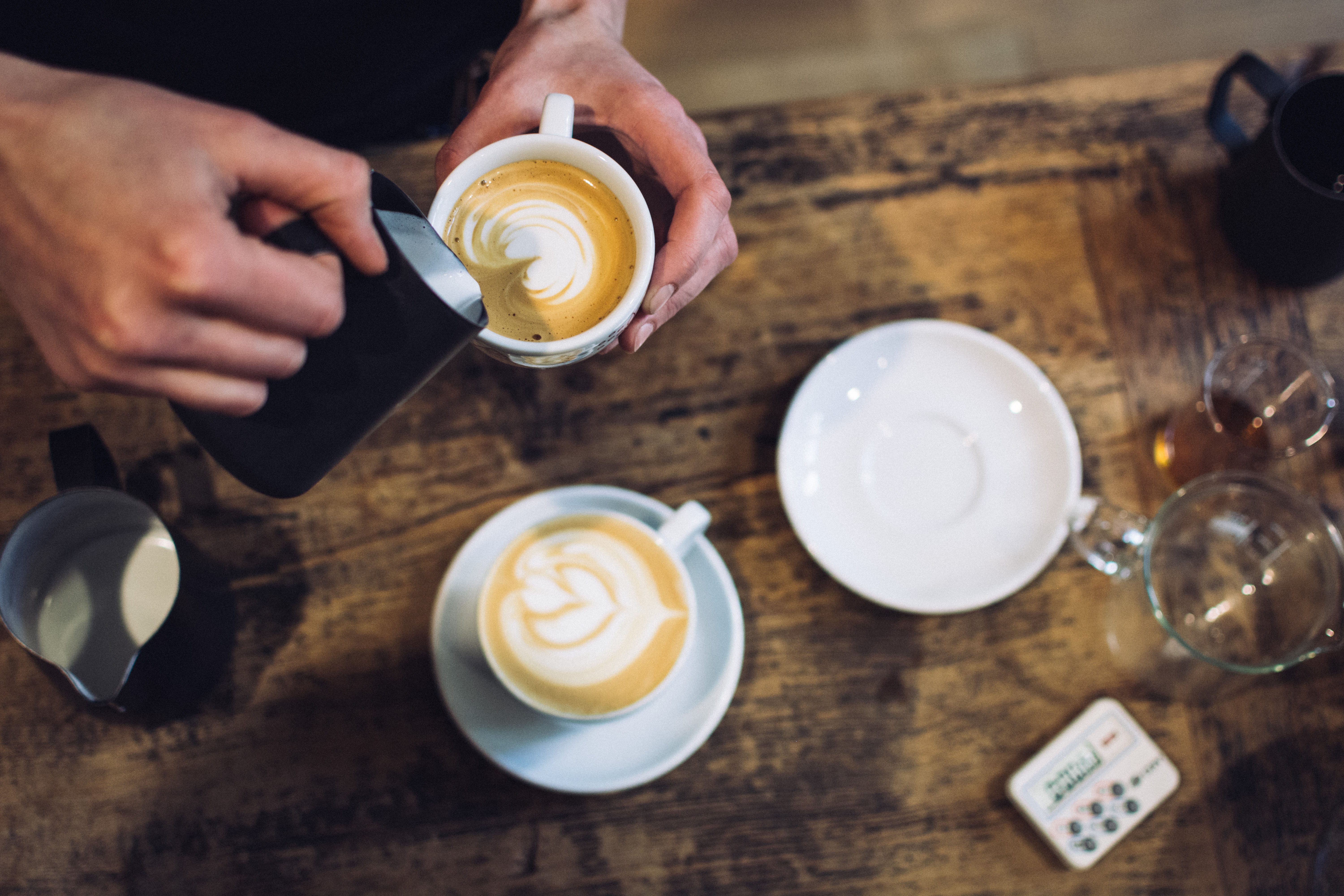 barista preparing coffee cappuccino