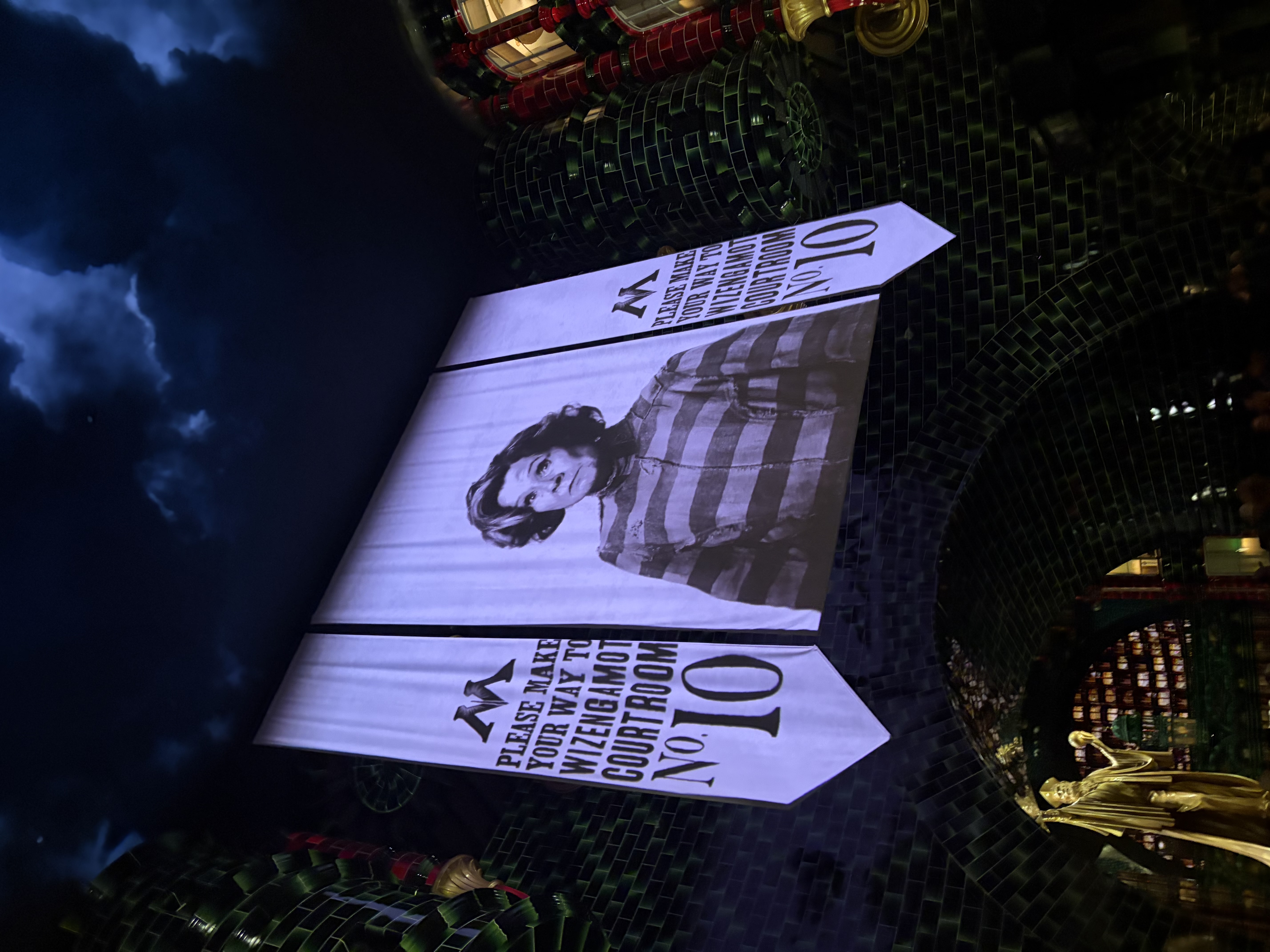 A picture of a sign at an amusement park