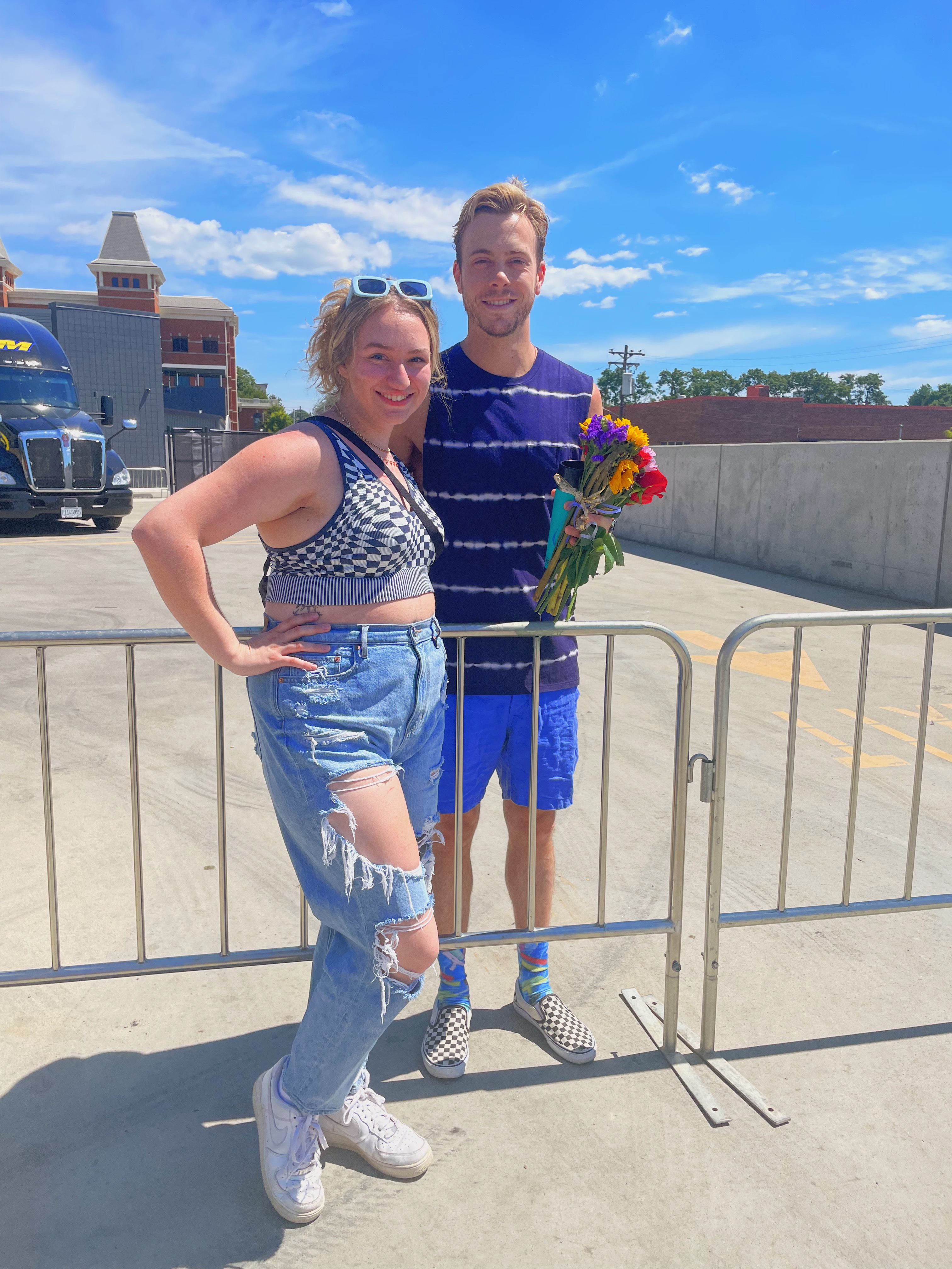 Woman meeting a celebrity