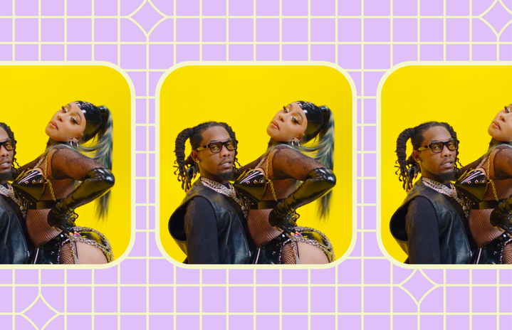 Cardi B and Offset in the \"Clout\" music video.