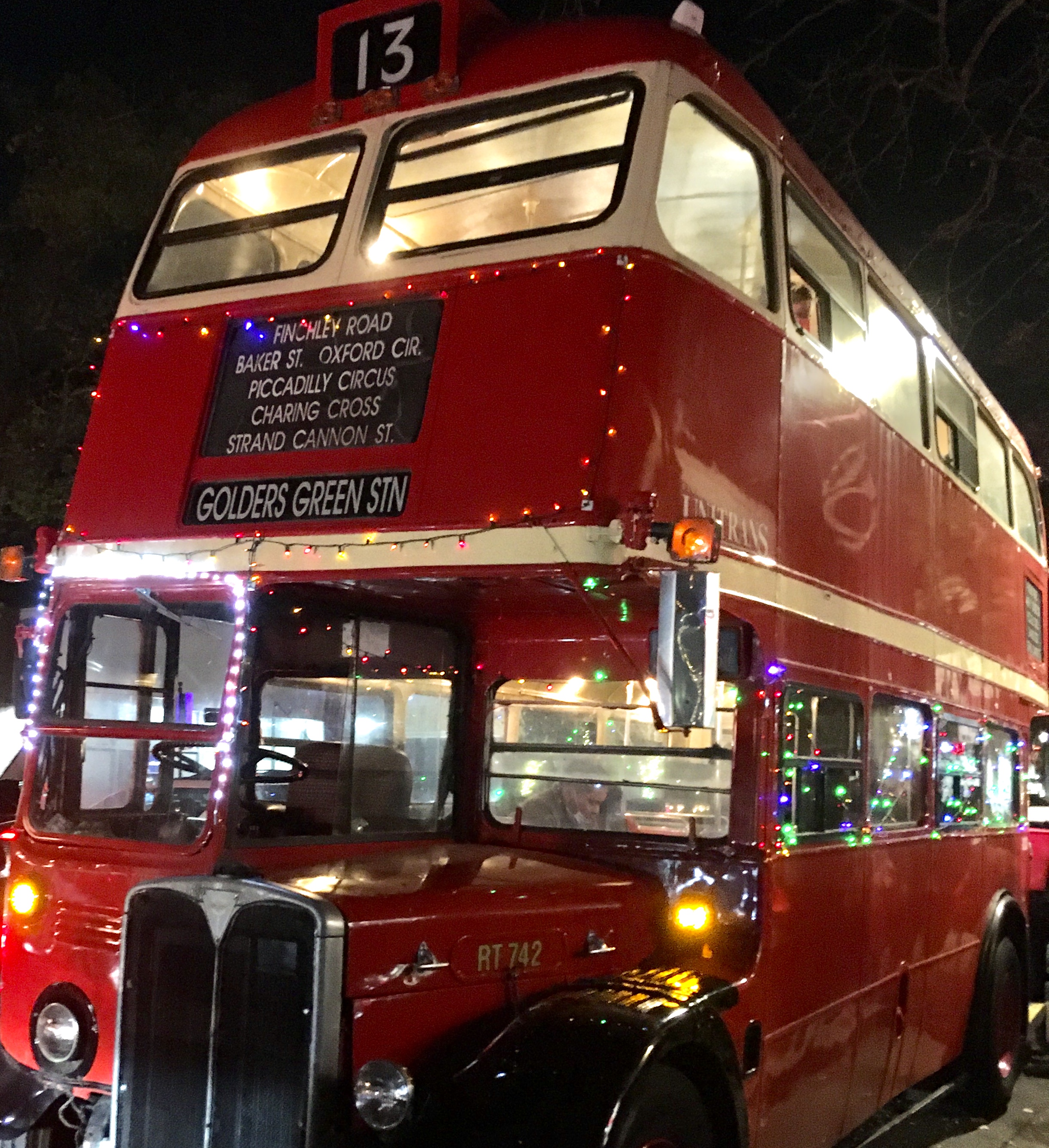 Unitrans Double Decker bus at Davis Annual Holiday Tree Lighting