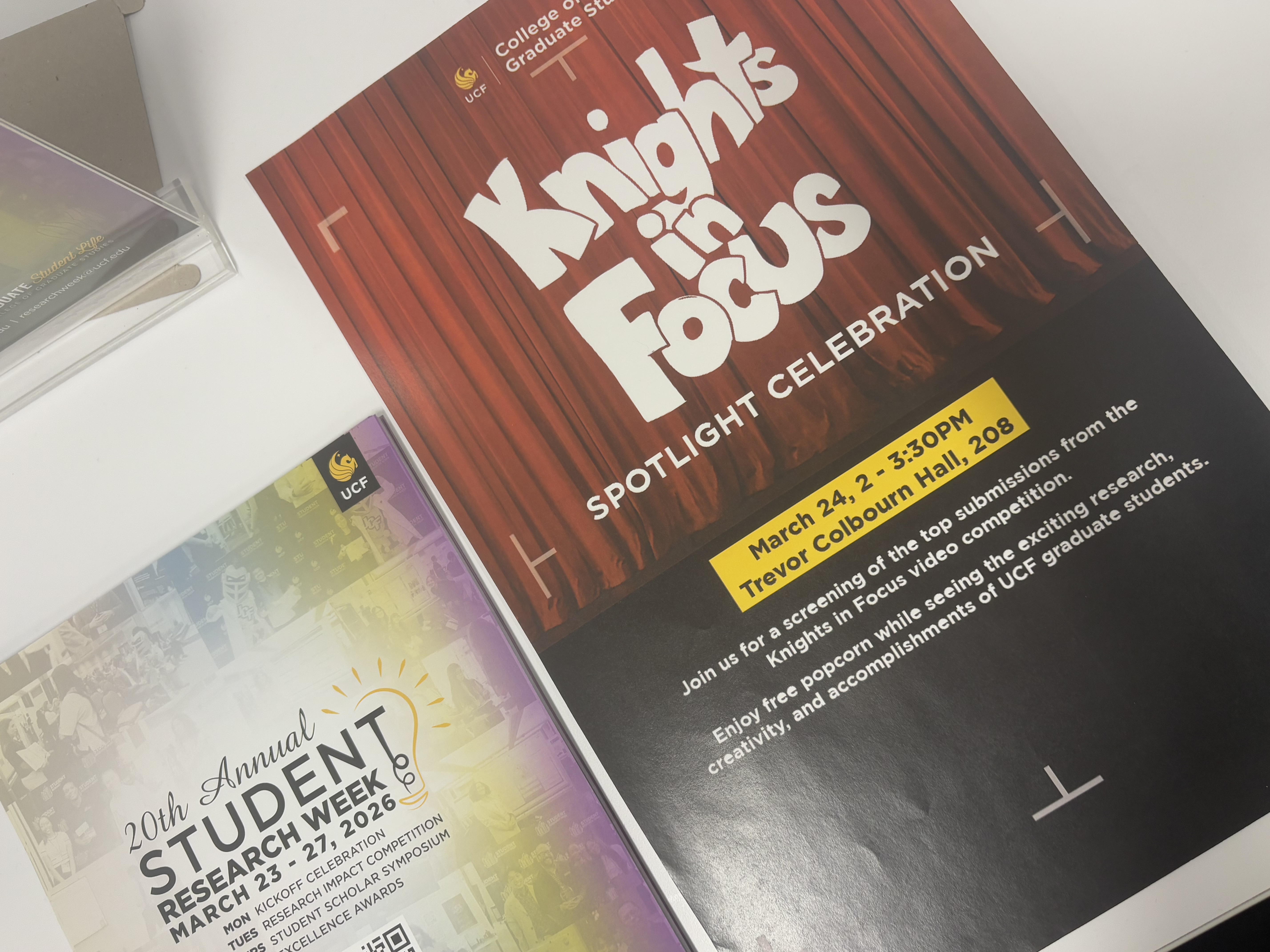 Photos of UCF affiliated event “Knights in Focus” small film festival.