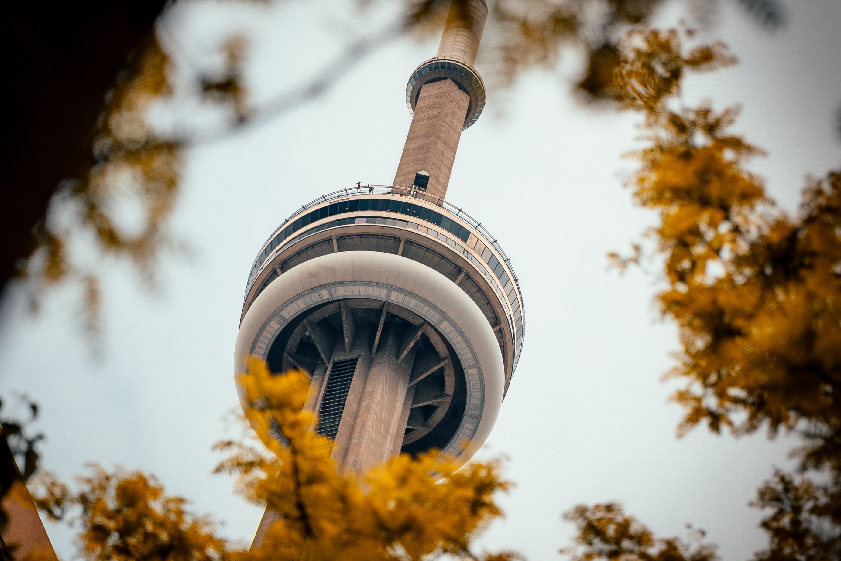 Closeup of CN Tower in Toronto, Canada