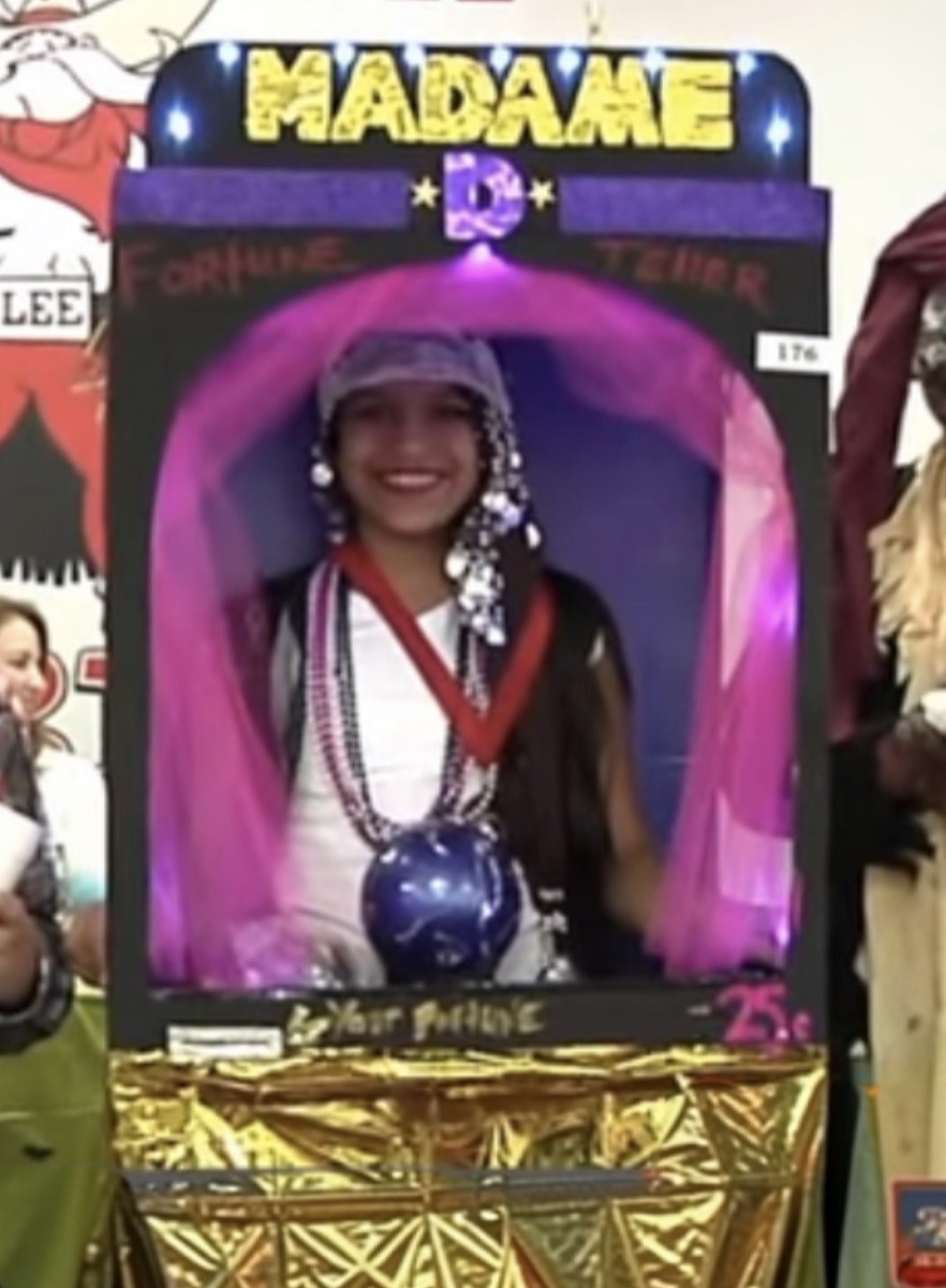 Girl dressed as fortune teller