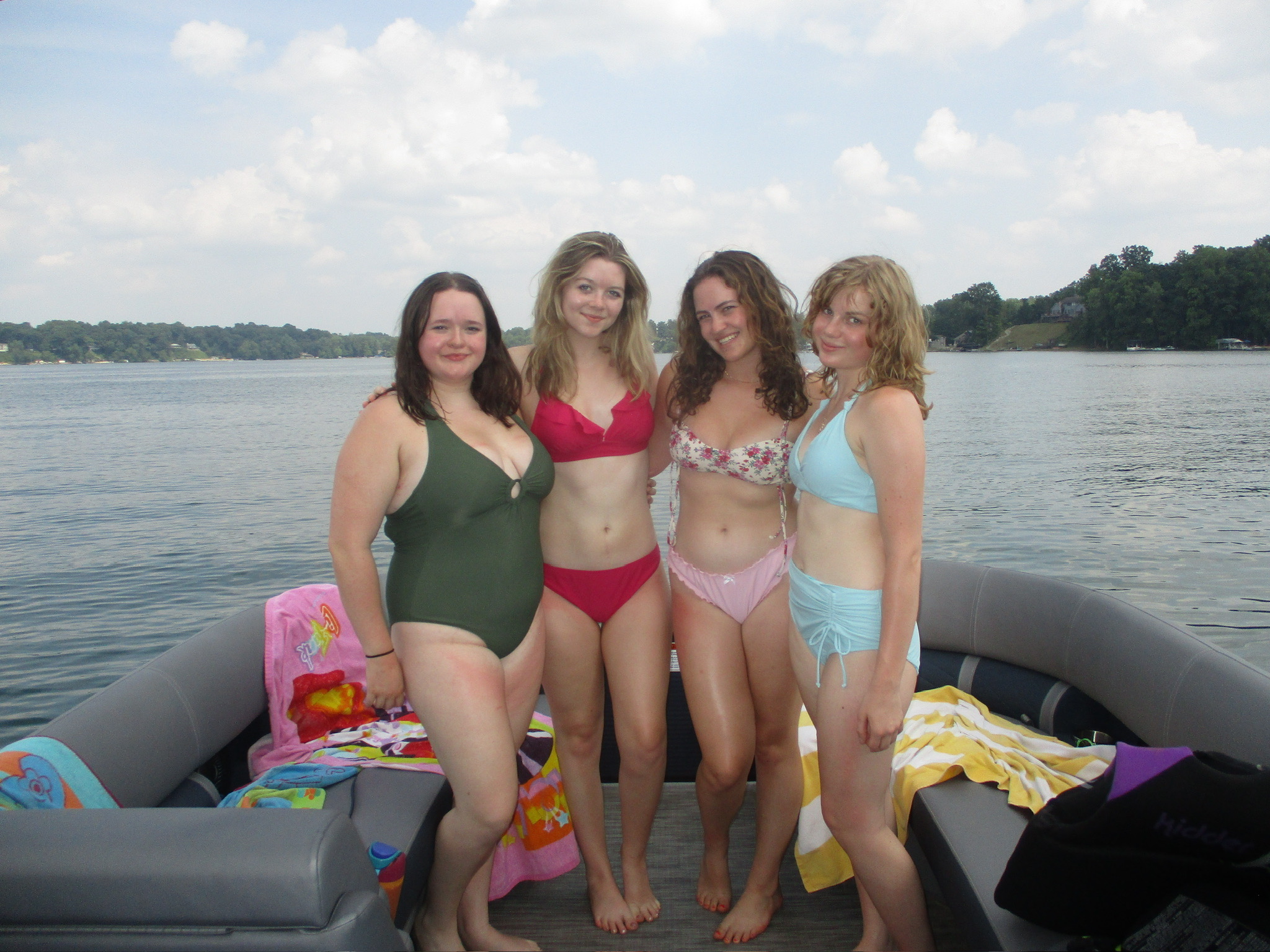 Four girls on a boat
