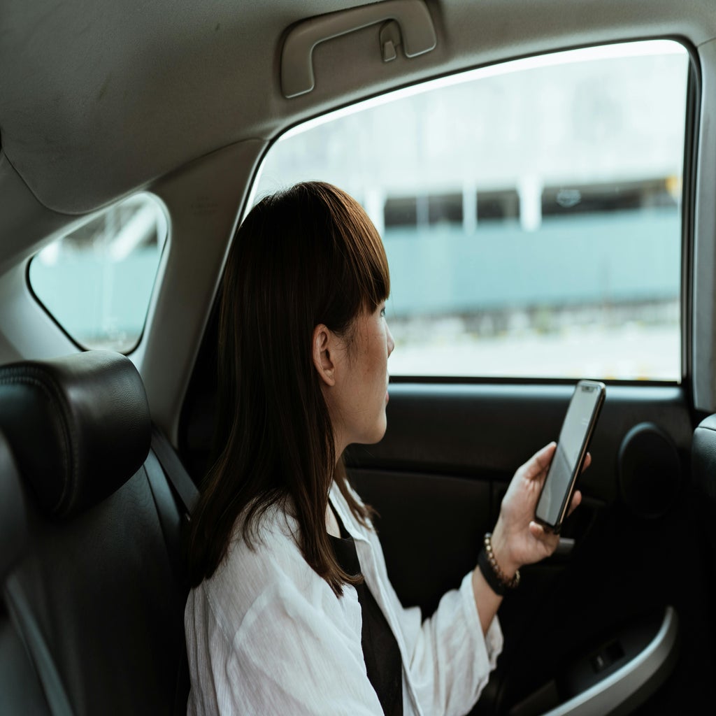 woman in car