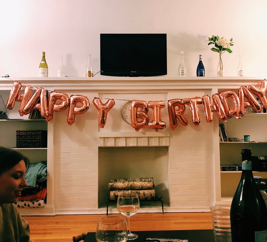 Happy birthday balloon sign