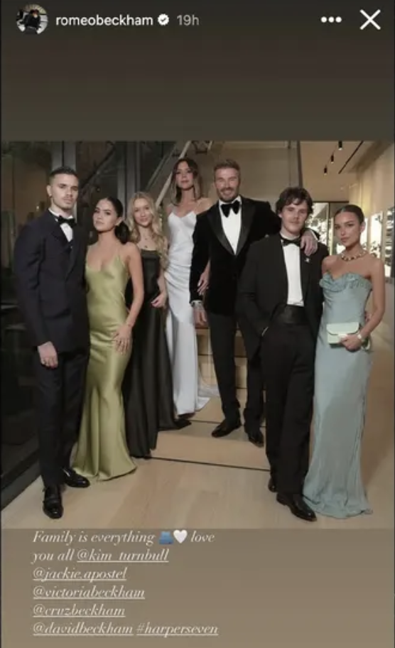 Romeo Beckham Instagram Story