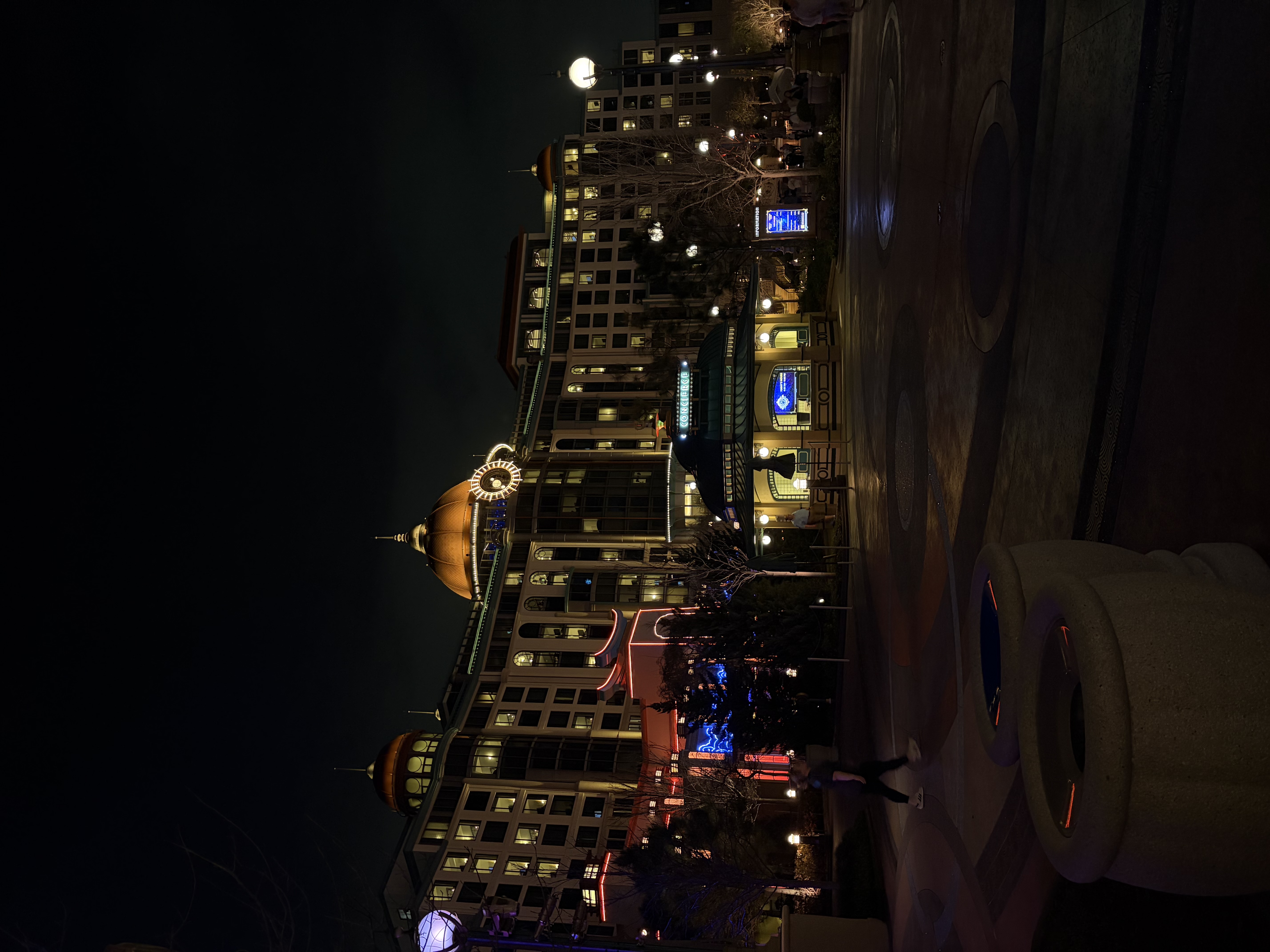 picture of a hotel at night