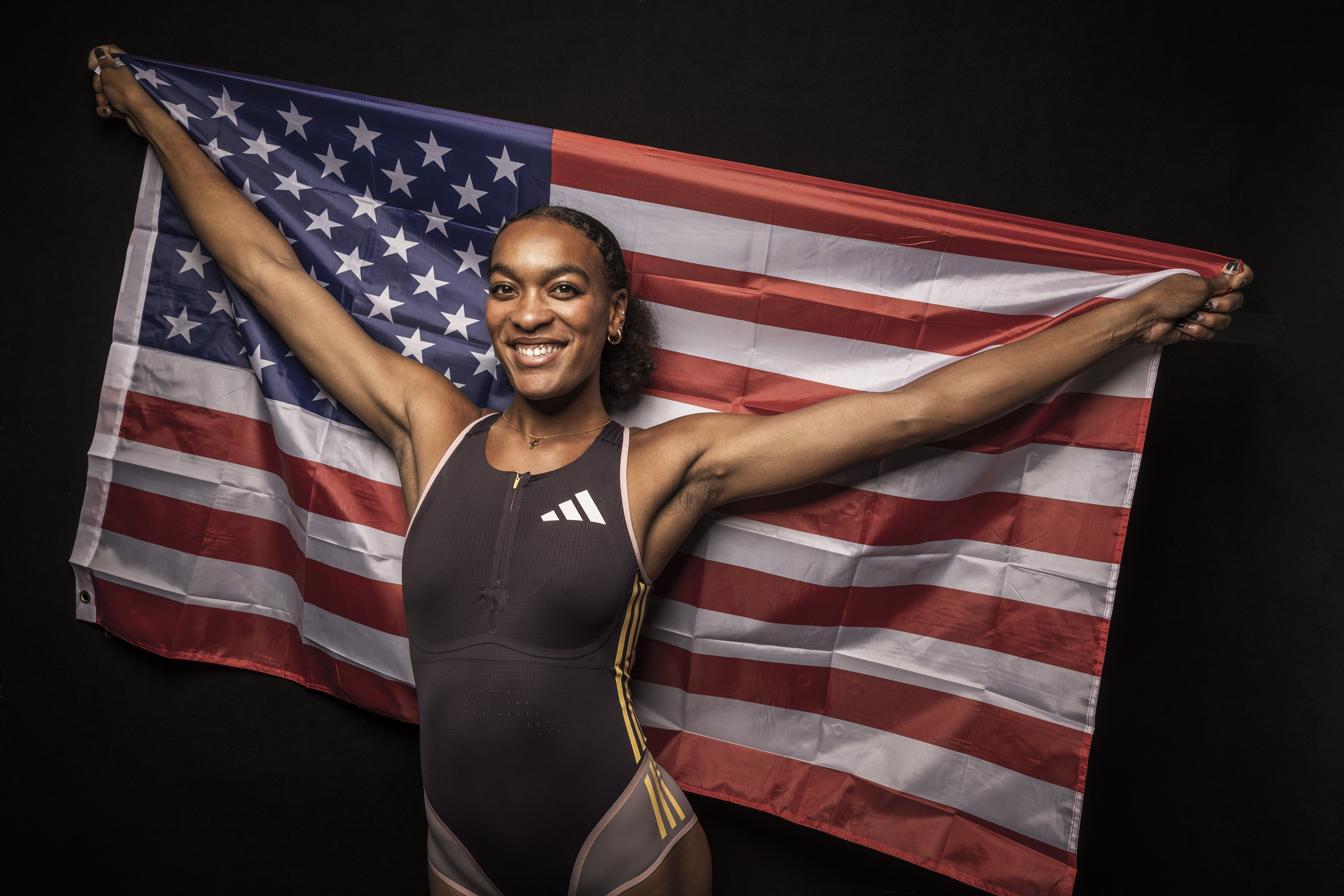 Jasmine Jones Holding American Flag