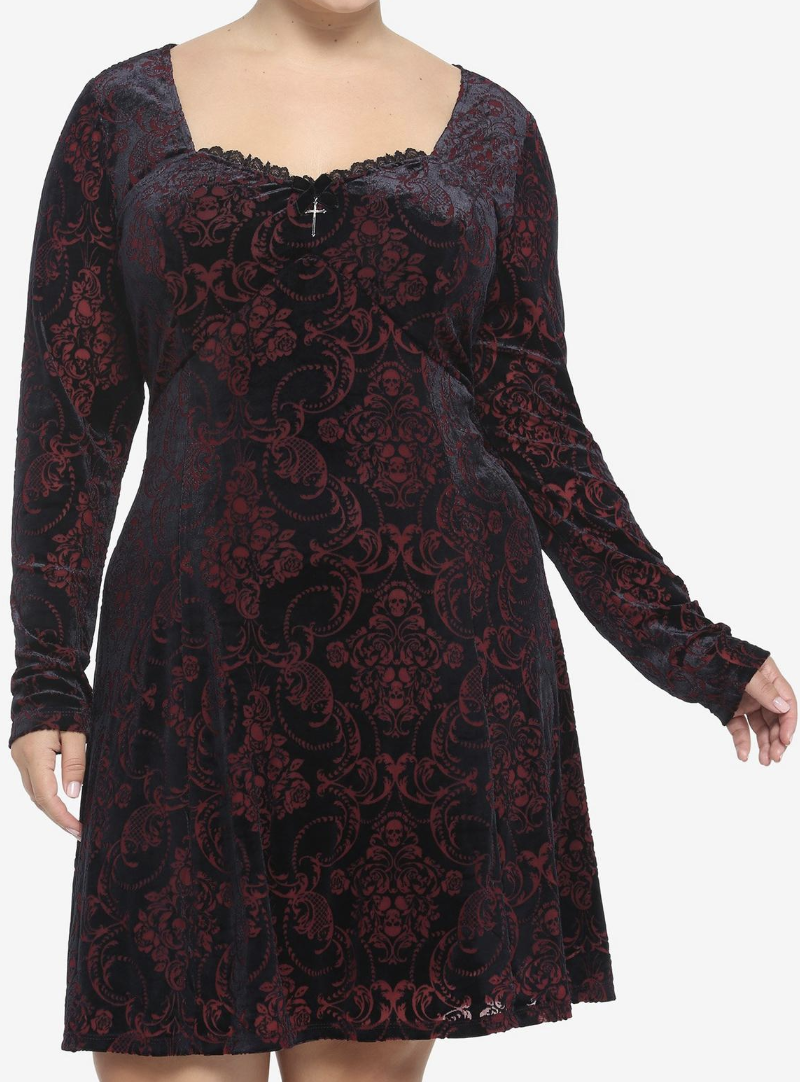 velvet dress punk outfit