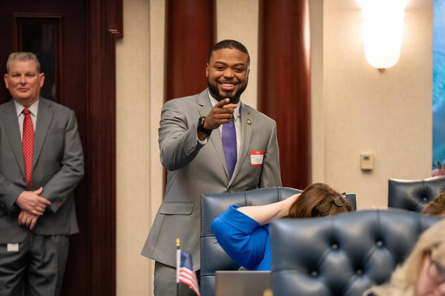 Rashon Young pointing