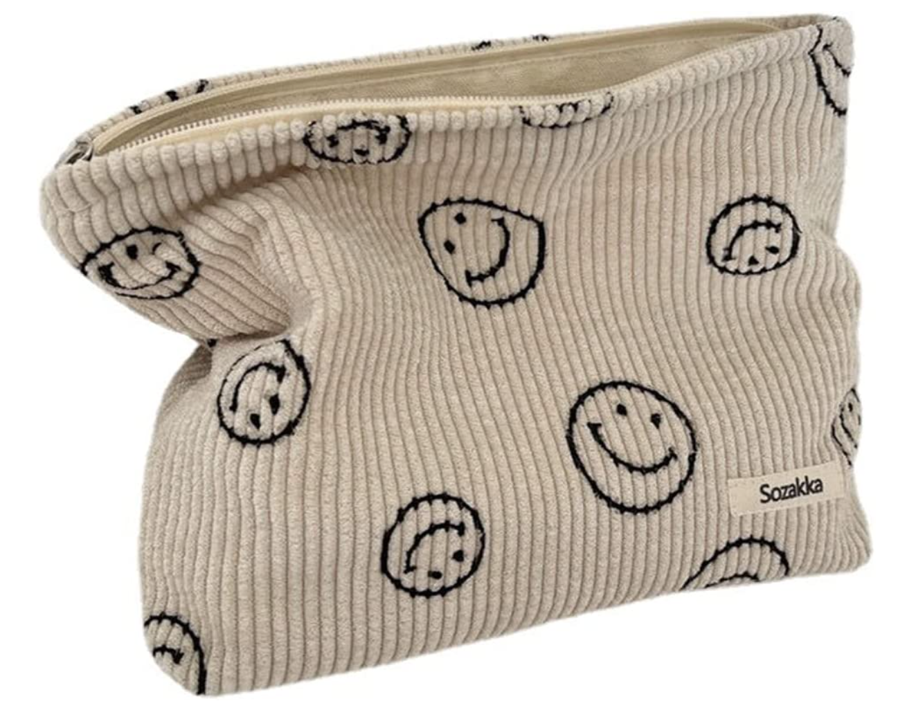 black and white smiley face pouch summer internship essentials