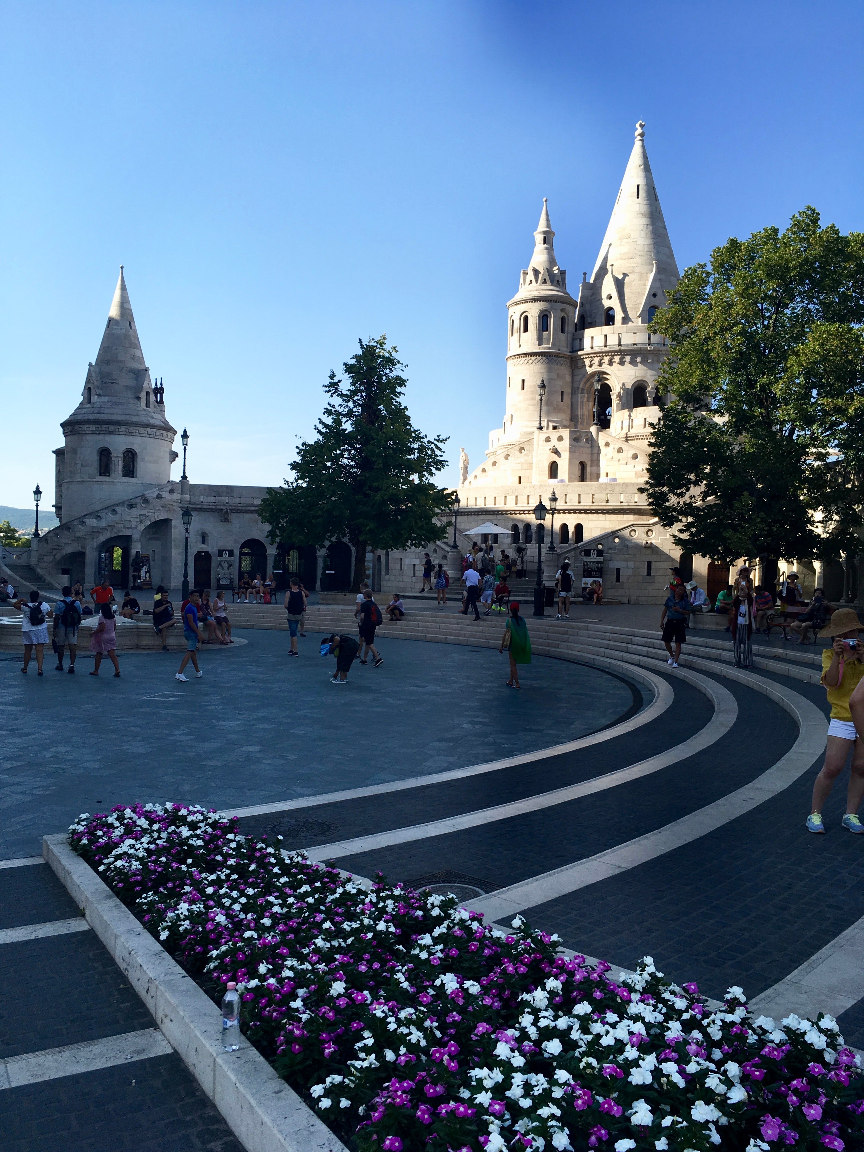 Buda Castle, busy with tourists, Budapest Hungary