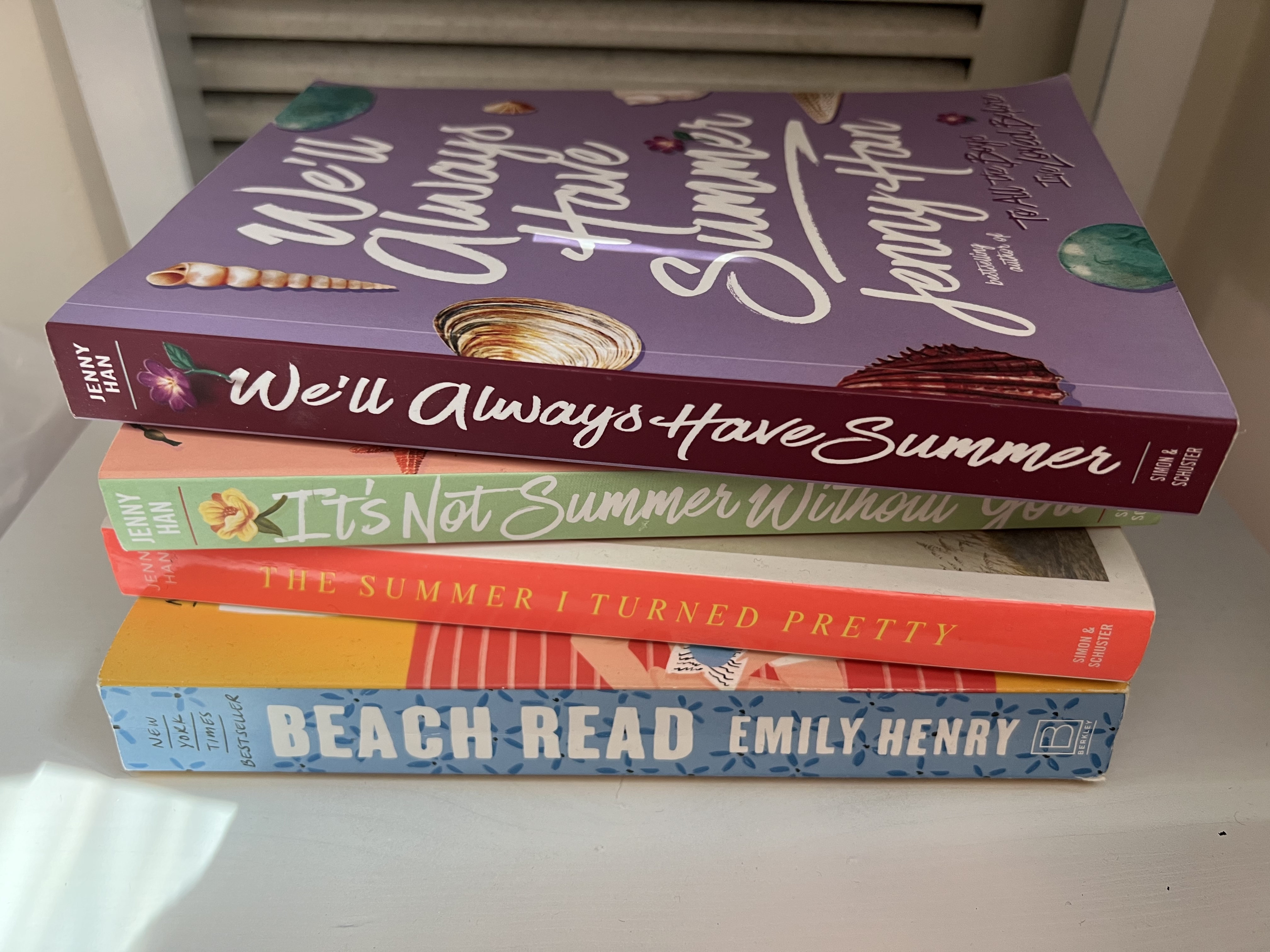 books on a shelf, referred to in article