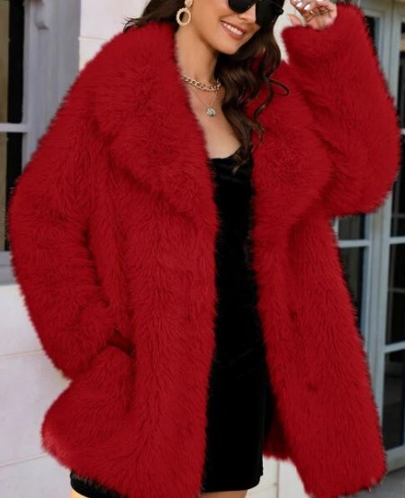 red shein coat