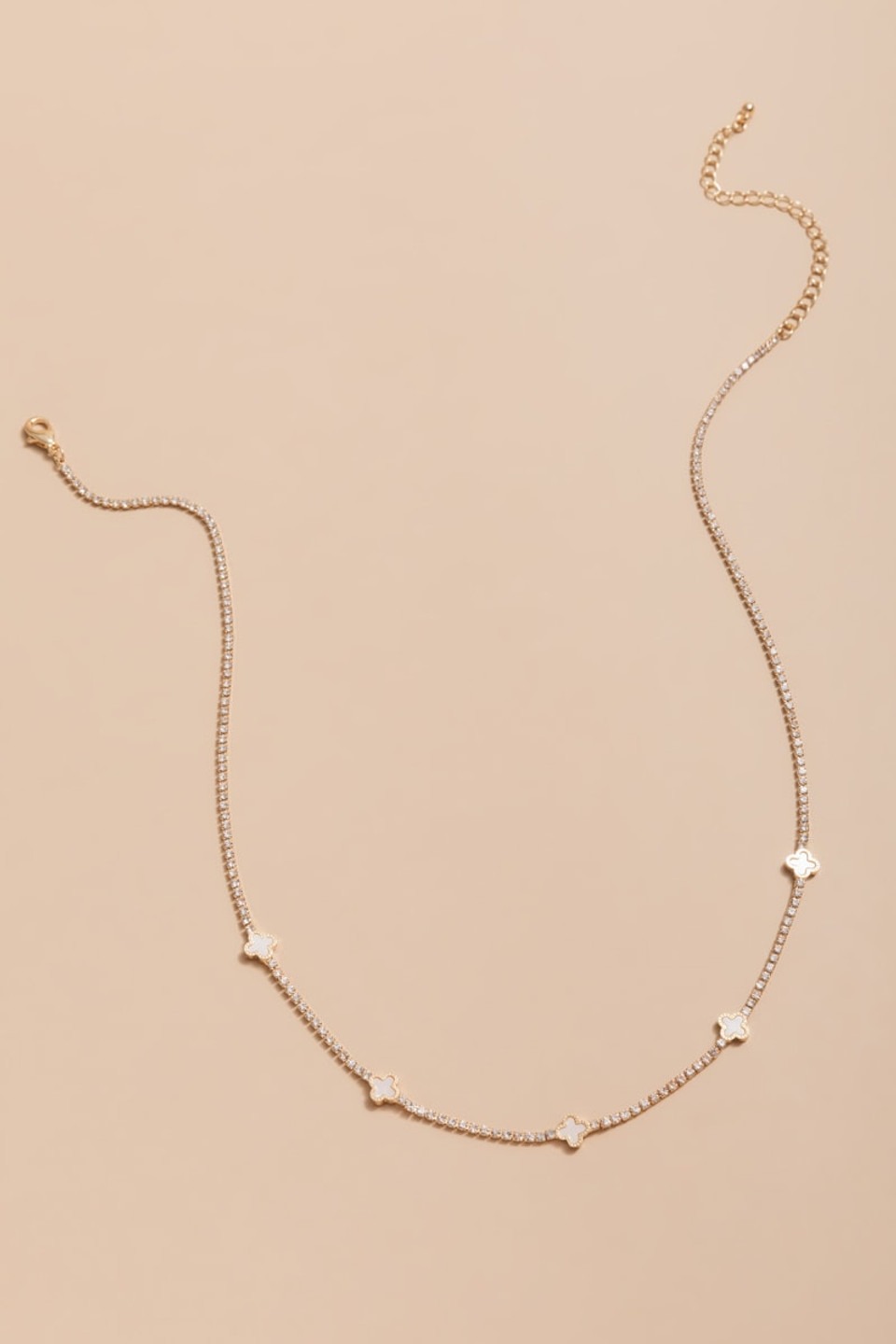 Francesca’s Diane Pave Clover Station Necklace
