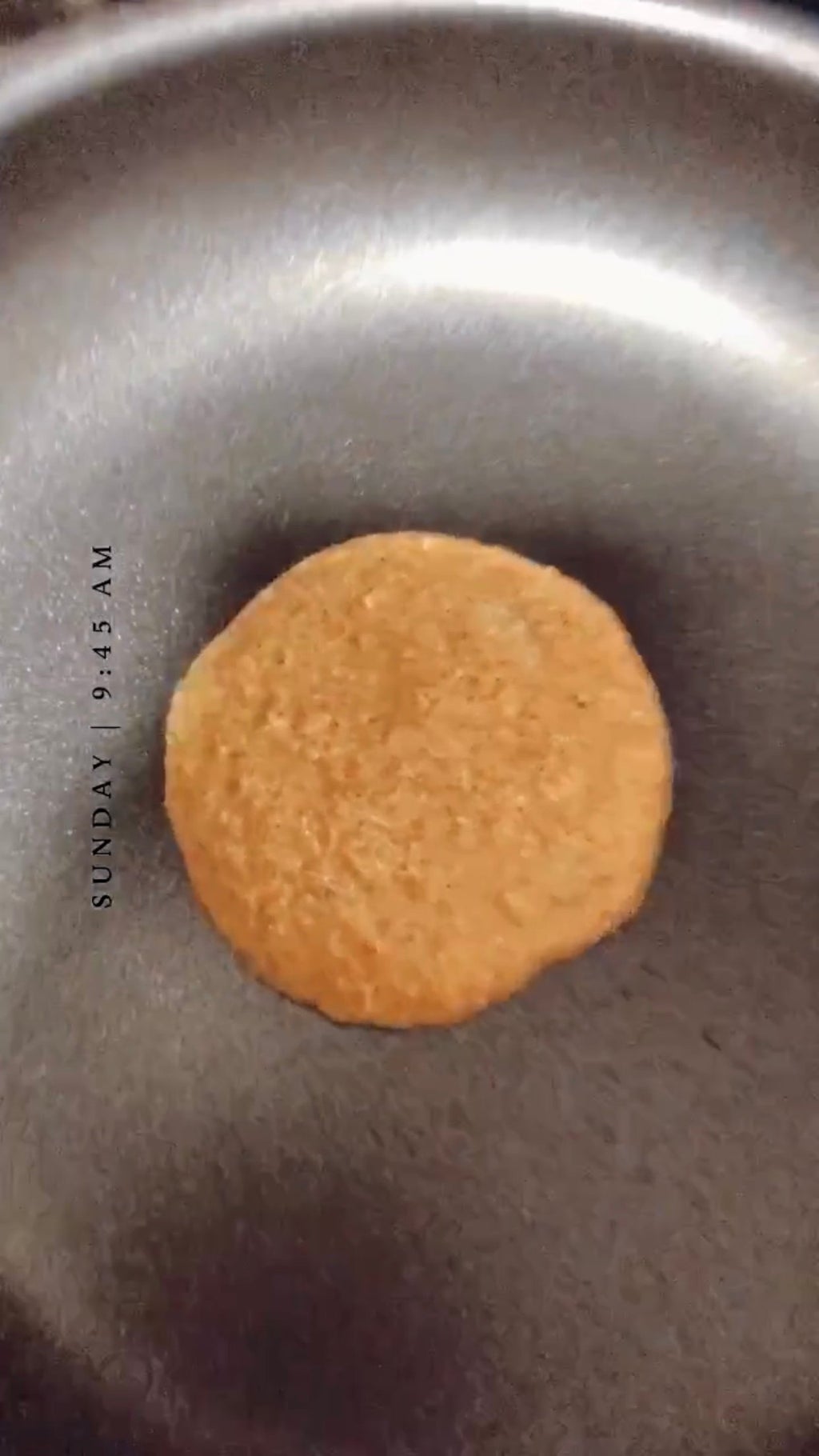Pancake cooking on a pan