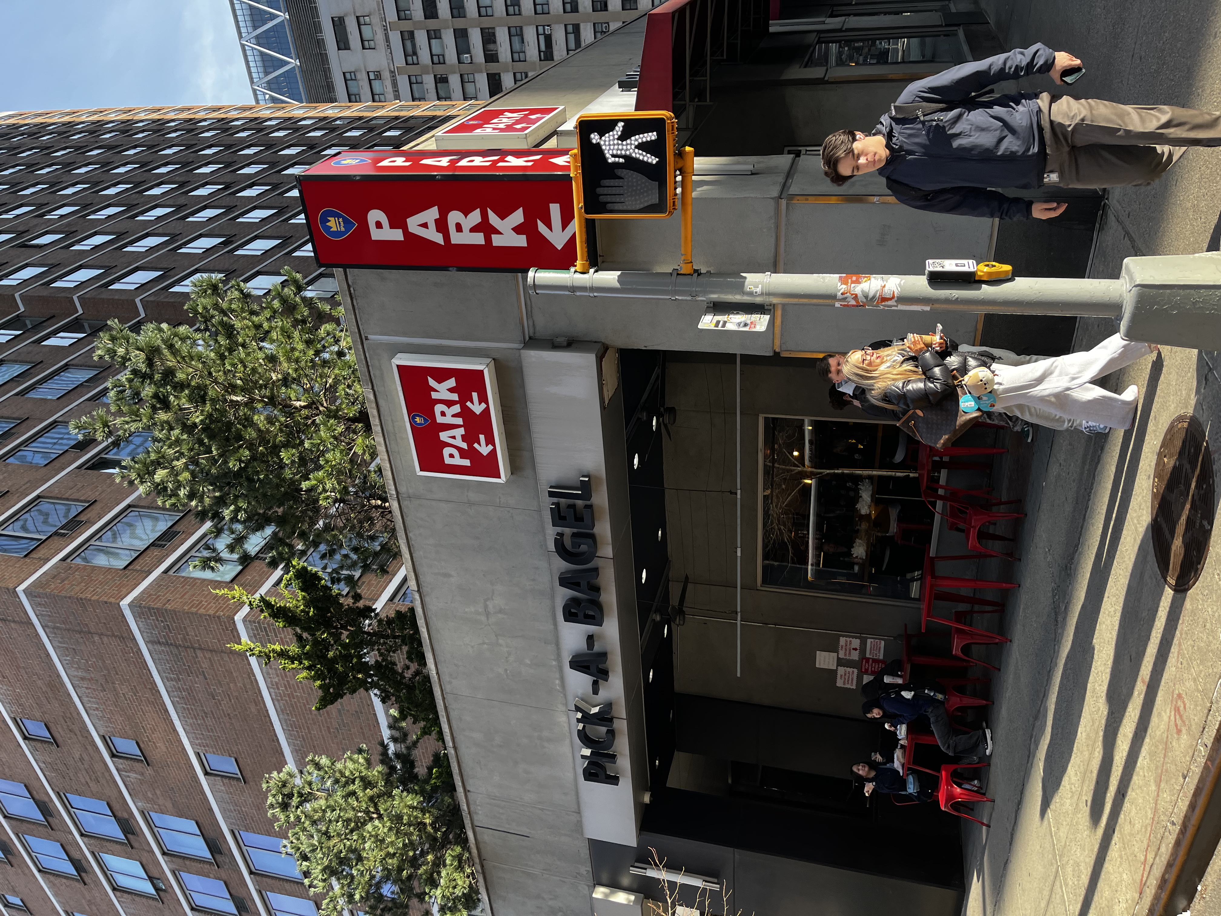 Exterior of Pick-A-Bagel cafe