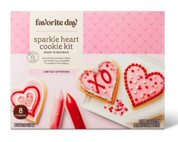 sparkle heart cookie kit valentine\'s day