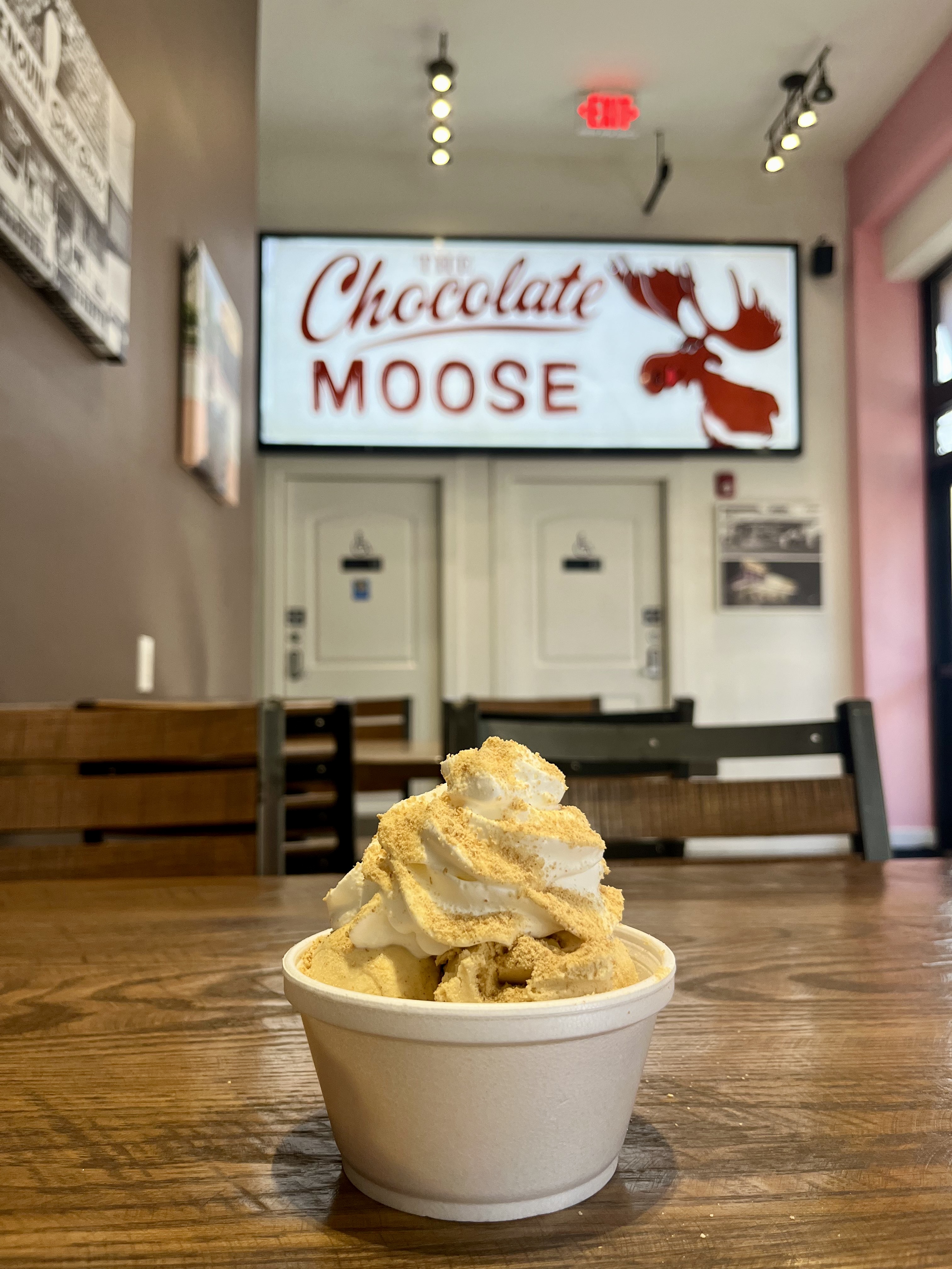 Chocolate Moose\'s pumkin fall flavor with whipped cream