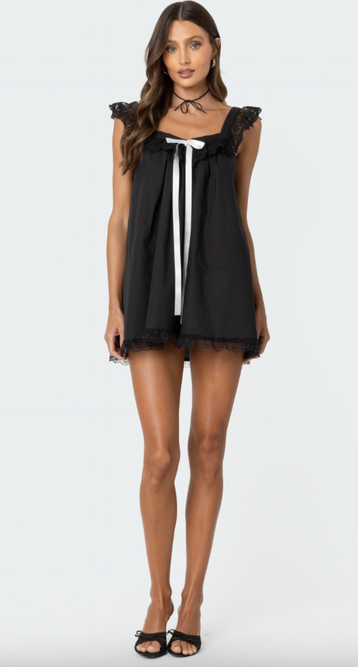 Edikted Rayne Lacey Babydoll Mini Dress