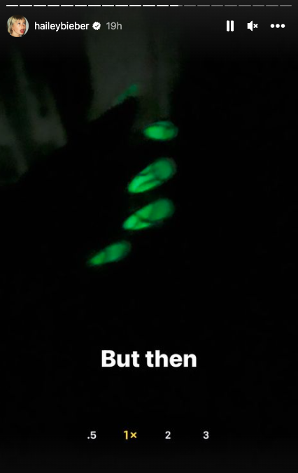 hailey bieber neon nails