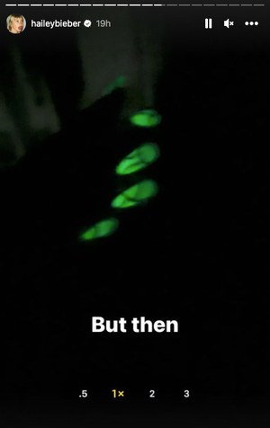 hailey bieber neon nails