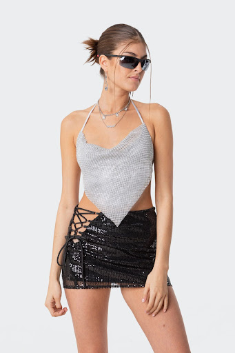silver halter top fashion staple
