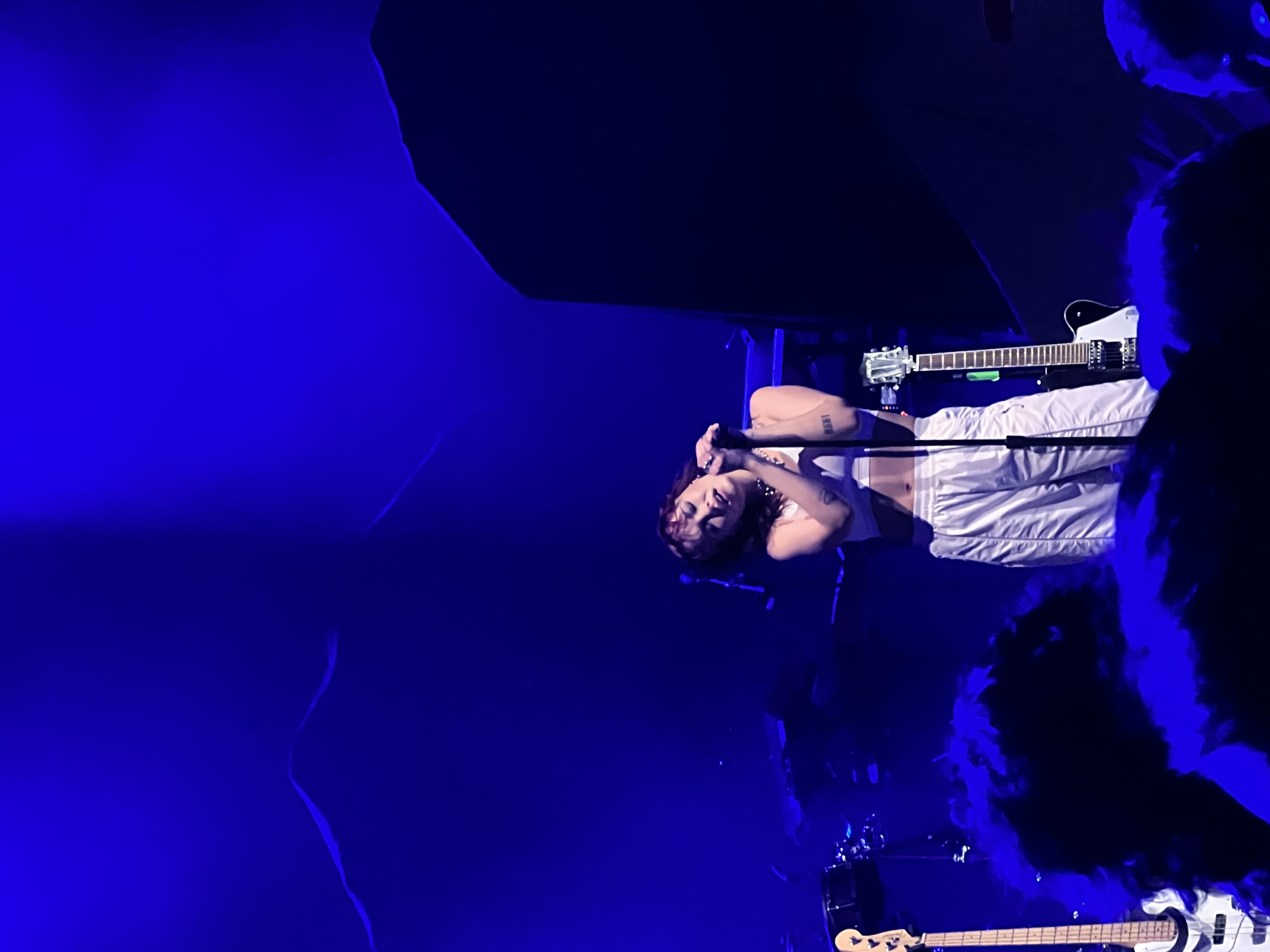 Woman holding a microphone