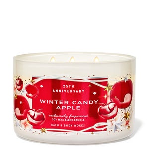 winter candy apple candle