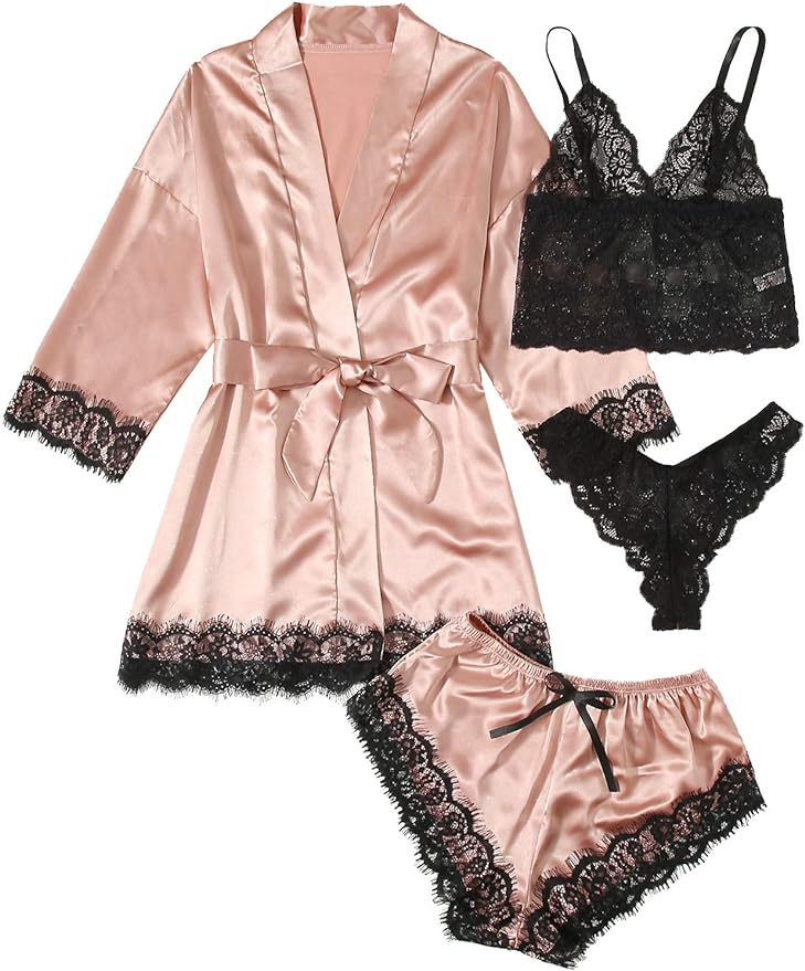 WDIRARA Silk Satin Pajamas Set