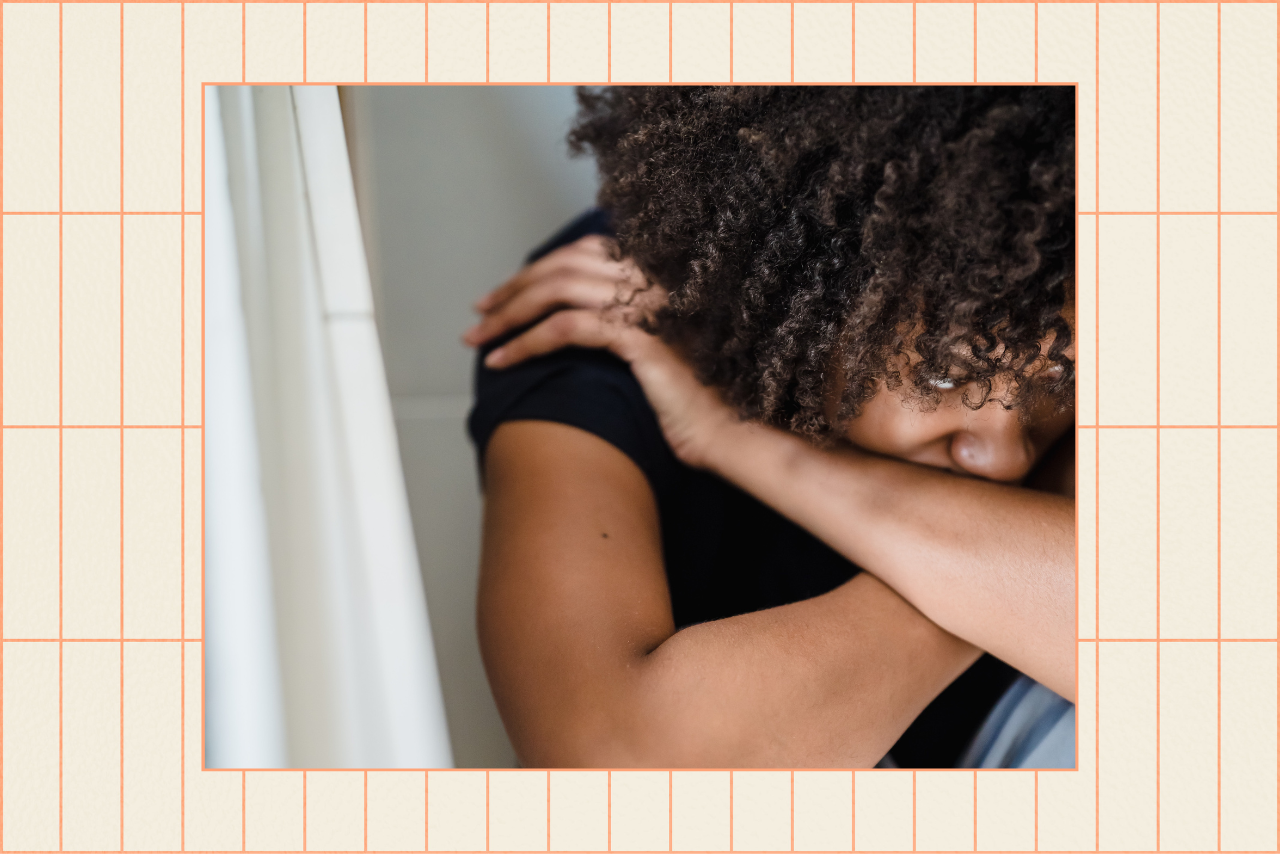 woman stressed sitting
