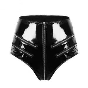 SZXZYGS Lingerie High Gloss Leather Shorts