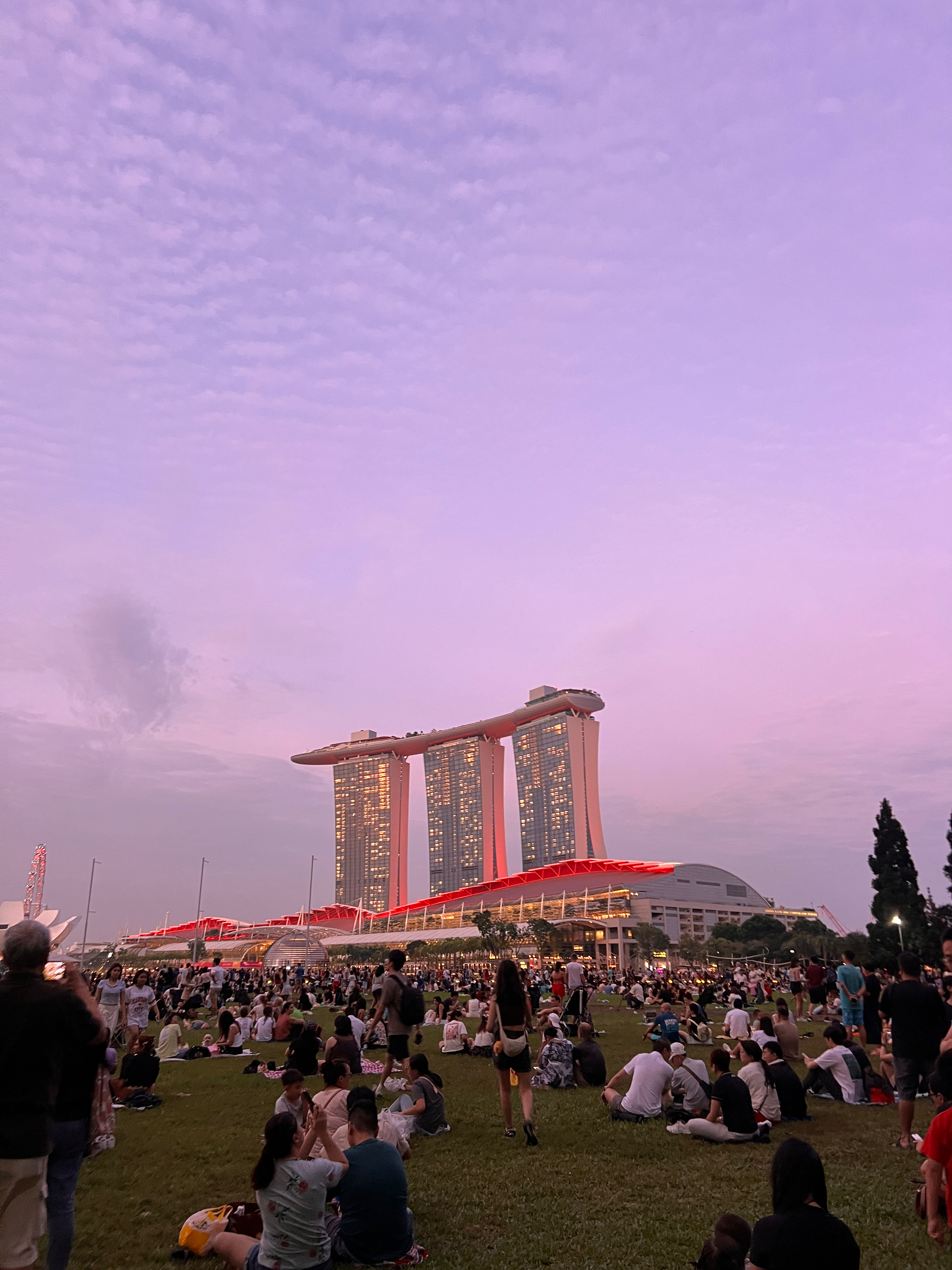 Sunset and the skyline of Singapore