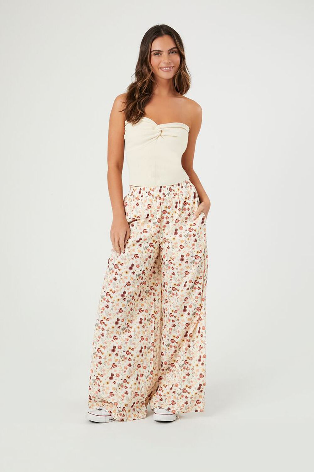Forever 21 Floral High-Rise Palazzo Pants