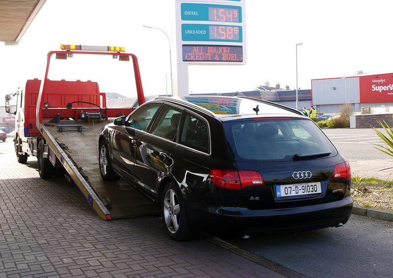 Car is being towed