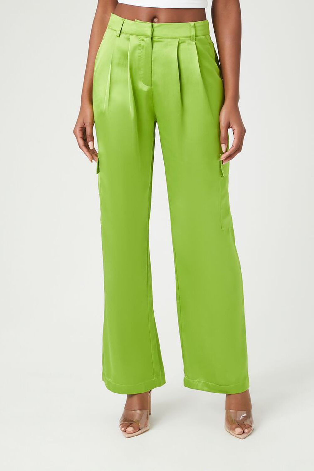 Forever 21 Satin Cargo Pants