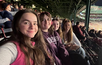 my friends and I at a red sox game