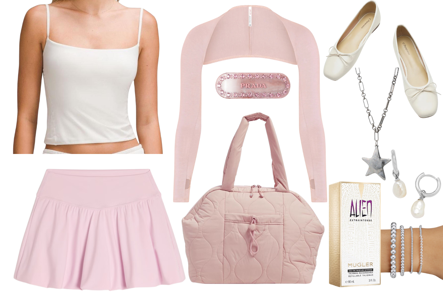 balletcore outfit collage