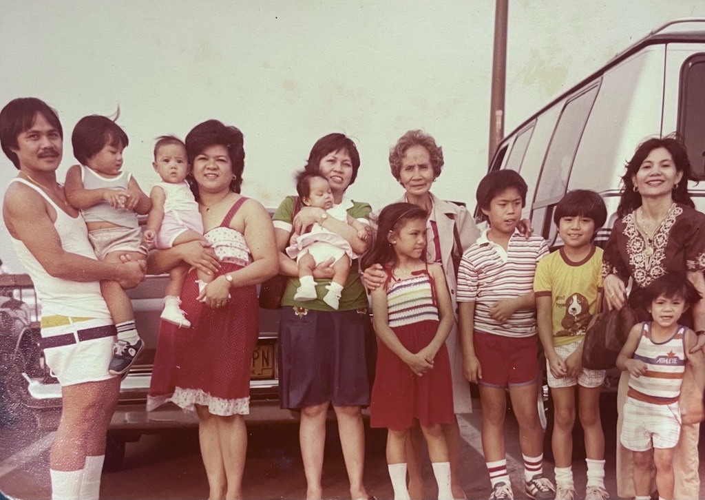Natasha Dominguez with Antonio, her children, and other relatives reuniting in the U.S.