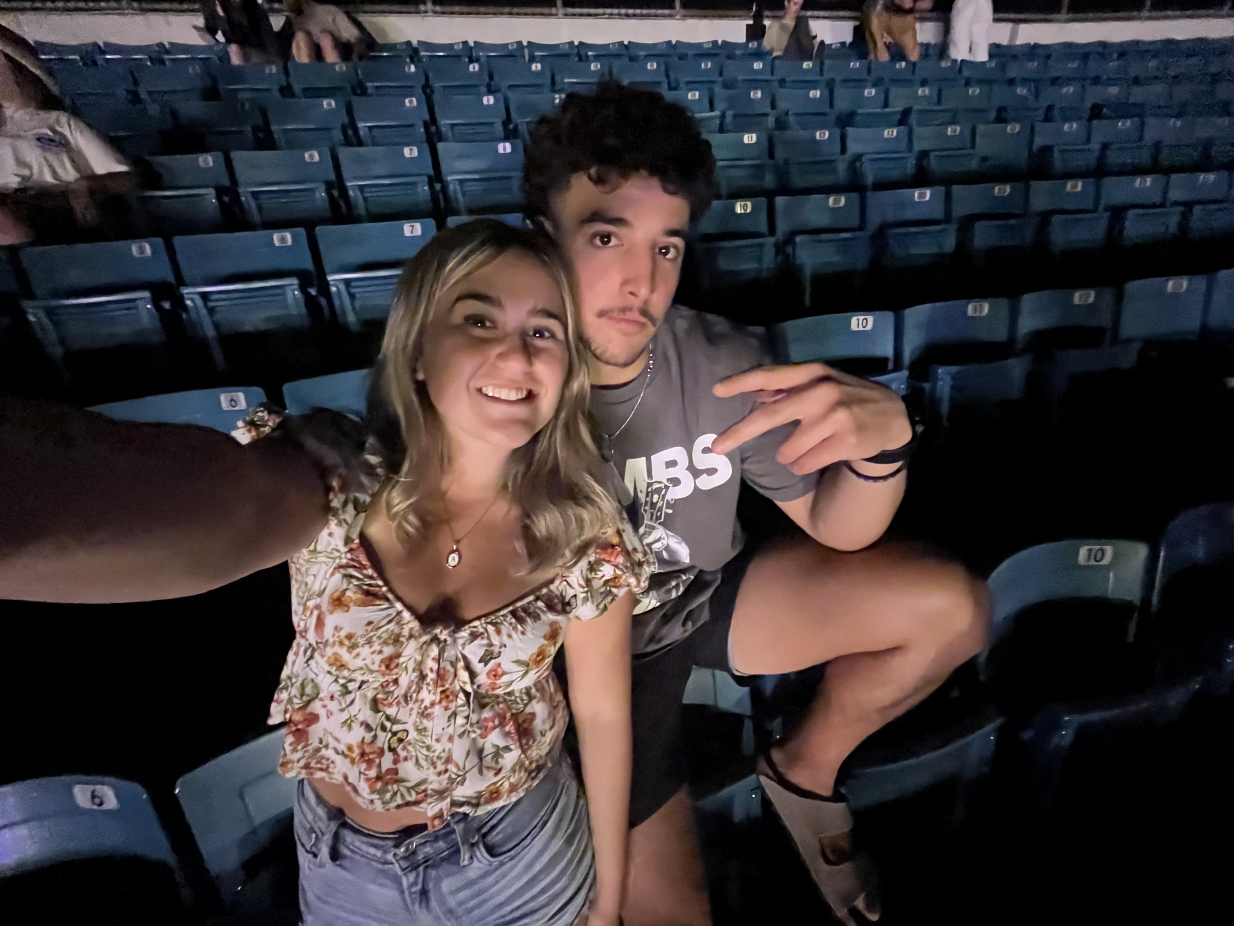A photo of my boyfriend and I at a Luke Combs concert.